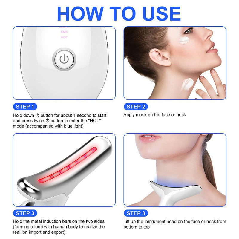 eprolo V-shaped neck massager and face slimming beauty device with 7-color light therapy